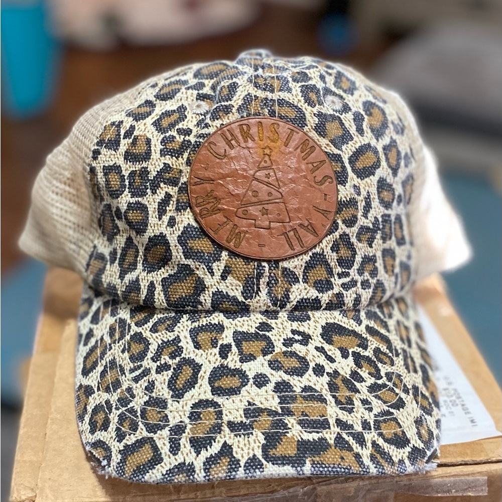 Leopard Print Christmas Hat